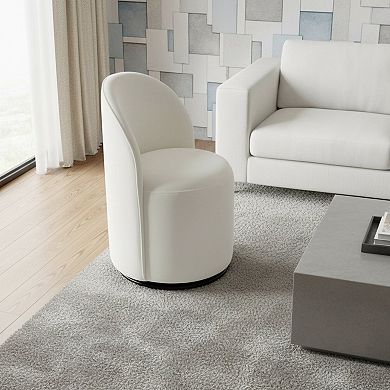 HomeRoots Velvet Swivel Dining Arm Chair