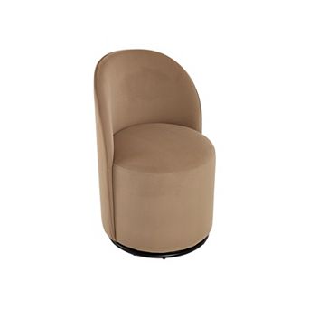 HomeRoots Velvet Swivel Dining Arm Chair