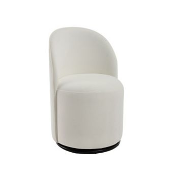 HomeRoots Velvet Swivel Dining Arm Chair