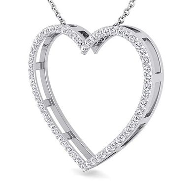 Belinda Jewelz Sterling Silver Diamond MOM Heart Pendant Necklace