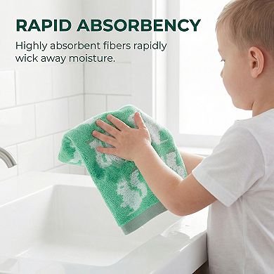 Animal Pattern Cotton Hand Towel Cute Cartoon Jacquard Soft Absorbent Towel for Home Decor 13" x 29"