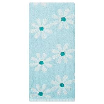 Pure Cotton Daisy Pattern Hand Towel, Highly Absorbent, Floral Design, 1 Pack for Home 13" x 29"