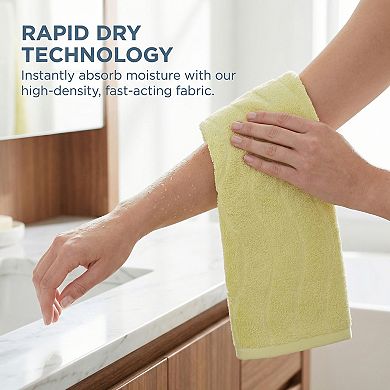 2 Pack Cotton Hand Towels for Bathroom Ultra Soft Highly Absorbent Quick Dry Wave Pattern 13" x 29"