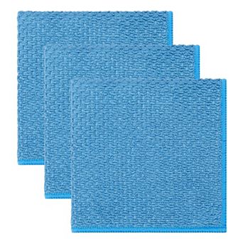 Microfiber Dish Cloth for Washing Dishes, Solid Cloths with Poly Scour Side Popcorn Texture 12" x12"