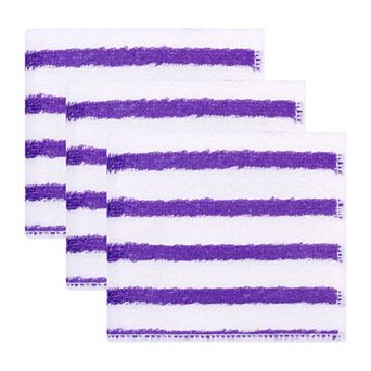3 Pack Wood Fiber Cleaning Cloths Striped Oil Absorbing and Heat-Insulating Dish Cloths 9" x 7"
