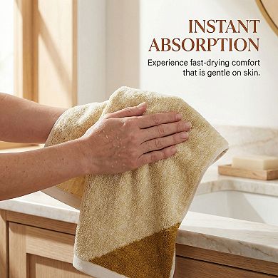2 Pack Pure Cotton Hand Towels, Soft Absorbent Towel for Bathroom Block Decorative Towel Set 13"x29"