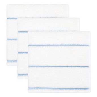 3 Pack Microfiber Cleaning Cloths Absorbent Fast Drying Dish Cloths Striped Non-Linting Rags 12"x12"