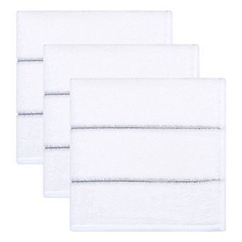 3 Pack Microfiber Cleaning Cloths Absorbent Fast Drying Dish Cloths Striped Non-Linting Rags 12"x12"