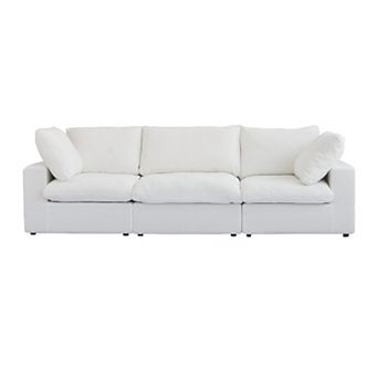 120.45" Cloud Modular Sofa with Thick Cushion, 3 Seater Minimalist Sofa Couch