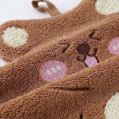 3 Pack Coral Fleece Hanging Hand Towels Soft Absorbent Kitchen Bathroom Hand Towels