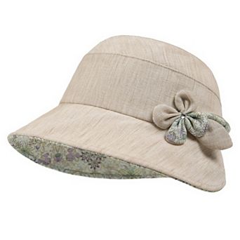 Womens Wide Brim Summer Sun Hat Lightweight Linen Style Bucket Hat