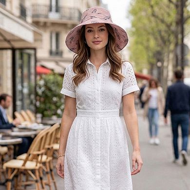 Womens Wide Brim Feather Print Sun Hat Summer Outdoor Travel Hat