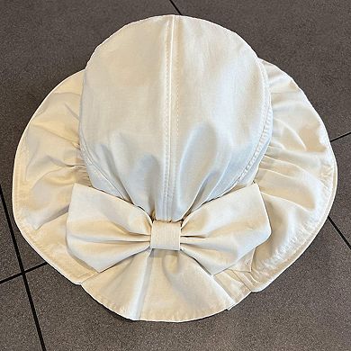 Womens Sun Hat with Large Bow Lightweight Summer Bucket Hat Outdoor Travel Hat