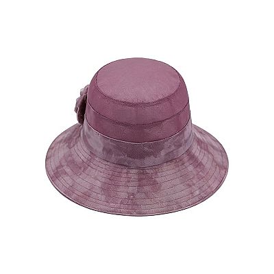 Womens Wide Brim Floral Mesh Sun Hat Elegant Summer Dressy  display picture 3