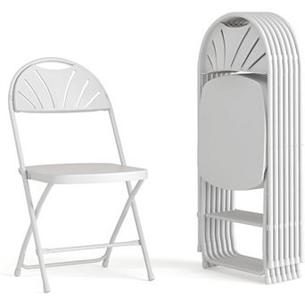 Yardgrace Furniture 8 Pack Capacity Plastic Fan Back Folding Chair for Office Party Picnic Kitchen