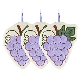 3 Pack Hanging Hand Towels Cute Fruit Shape Kitchen Bathroom Quick Dry Decorative Cleaning Towels