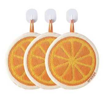 3 Pack Hanging Hand Towels Cute Fruit Shape Kitchen Bathroom Quick Dry Decorative Cleaning Towels