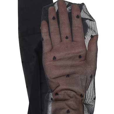 Women's Plus Size 2-Piece Sheer Heart And Dot Pattern Stockings with Stretch Fit