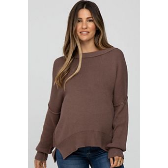 Maternity Exposed Seam Side Slit Sweater