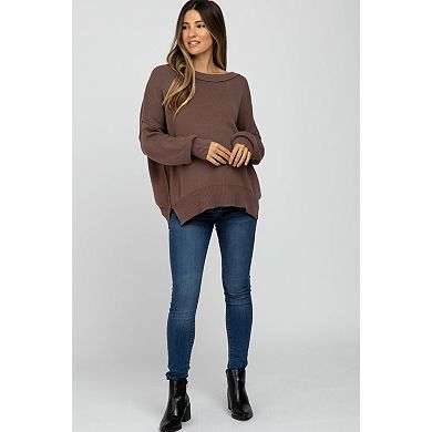 Maternity Exposed Seam Side Slit Sweater
