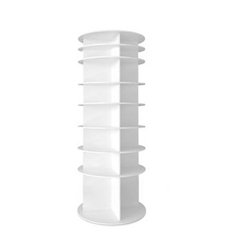 8 tier Rotating Shoe Tower Organizer, White