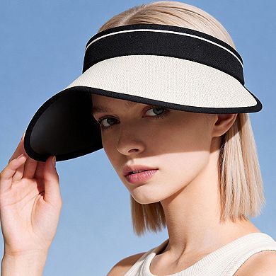 Womens Sun Visor Hat Lightweight Foldable Outdoor Beach Travel Sun Hat