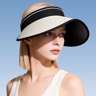 Womens Sun Visor Hat Lightweight Foldable Outdoor Beach Travel Sun Hat