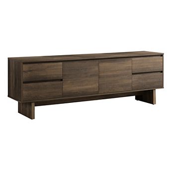 72" Brown Laminate TV Stand Console with Storage
