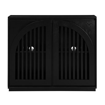 Mid Century Modern Storage Cabinet with 2 Outlet Holes