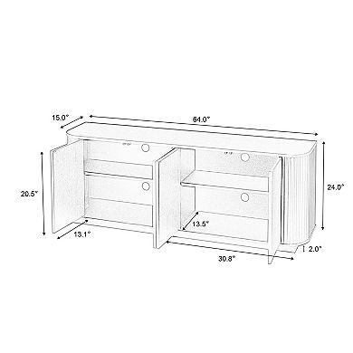 Storage Cabinet with TV Stand wave pattern