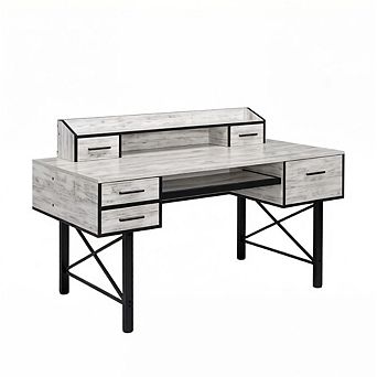 GOODSILO Computer Desk with Storage Drawers and Shelf