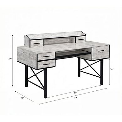 GOODSILO Computer Desk with Storage Drawers and Shelf