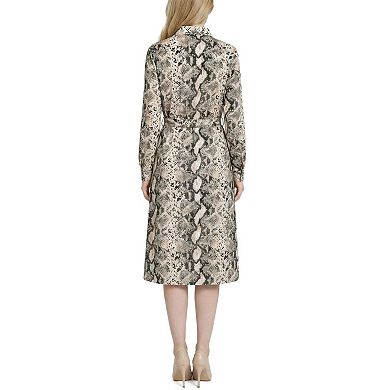 3/4 Roll Tab Sleeve Collared Dress