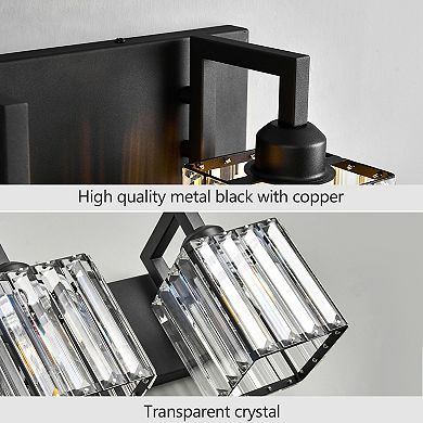Modern Crystal Vanity Light Sleek Metal Wall Sconce for Bathroom and Home