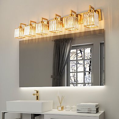 Modern Crystal Vanity Light Sleek Metal Wall Sconce for Bathroom and Home