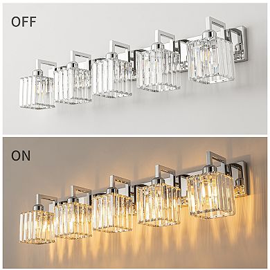 Modern Crystal Vanity Light Sleek Metal Wall Sconce for Bathroom and Home