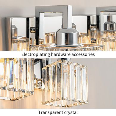 Modern Crystal Vanity Light Sleek Metal Wall Sconce for Bathroom and Home