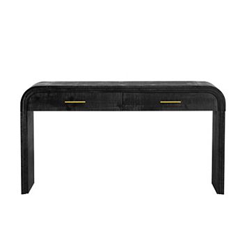 Retro Cabinet Silhouette Console Table with Open Style, Two Top Drawers