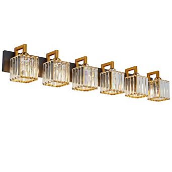Modern Crystal Vanity Light Sleek Metal Wall Sconce for Bathroom and Home