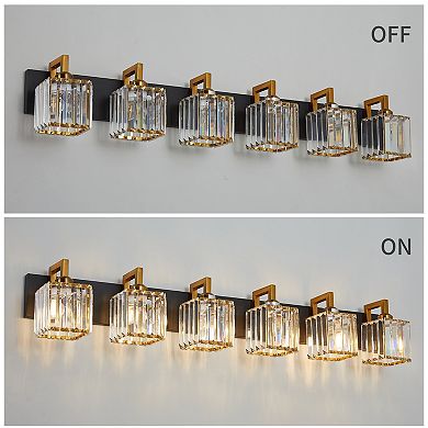 Modern Crystal Vanity Light Sleek Metal Wall Sconce for Bathroom and Home