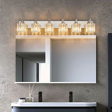 Modern Crystal Vanity Light Sleek Metal Wall Sconce for Bathroom and Home