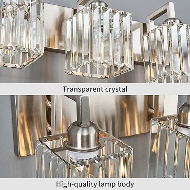 Modern Crystal Vanity Light Sleek Metal Wall Sconce for Bathroom and Home