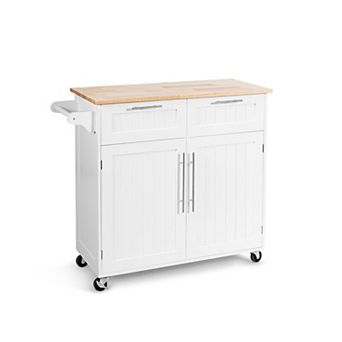 Heavy Duty Rolling Kitchen Cart with Towel Holder and Drawer