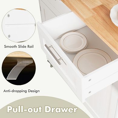 Heavy Duty Rolling Kitchen Cart with Towel Holder and Drawer