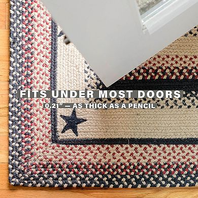 Homespice Primitive Star Gloucester Braided Jute Reversible Cranberry/Black/Tan Rug