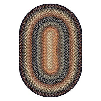 Homespice Cocoa Bean Cotton Braided Rug for Rustic Decor Black/Brown Rug of Soft Printed Fabric