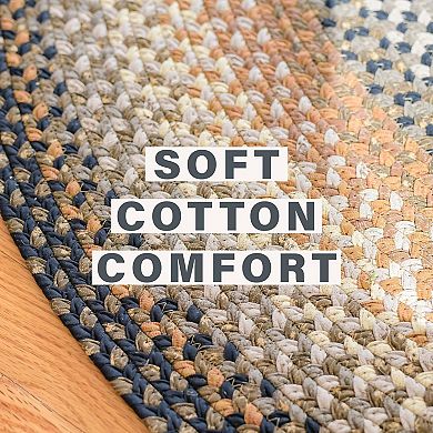 Homespice Cocoa Bean Cotton Braided Rug for Rustic Decor Black/Brown Rug of Soft Printed Fabric