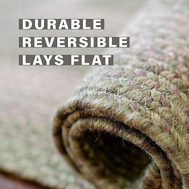 Homespice Grassland Braided Jute Non-Shedding Sage Green Rug