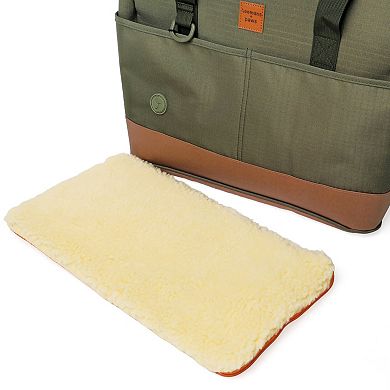 Hoomans + Paws Water-Resistant Pet Tote Carrier with Plush Pad & Built-In Safety Leash