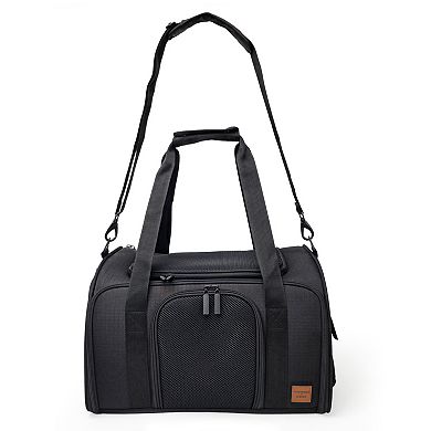 Hoomans + Paws Airline-Approved Pet Carrier with Expandable Mesh Window & Plush Pad